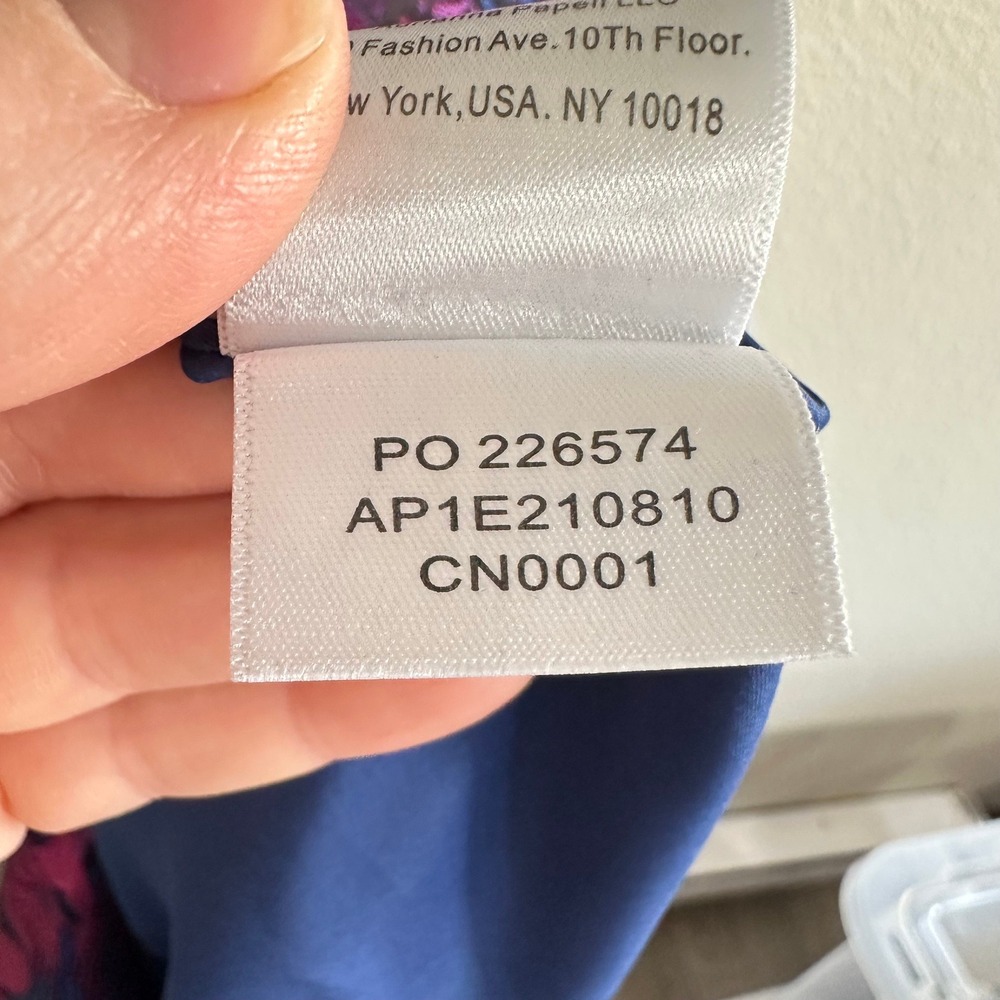 Adrianna Papell Size 20 Blue Pink Brocade Floral Formal Dress One Shoulder - Picture 8 of 13